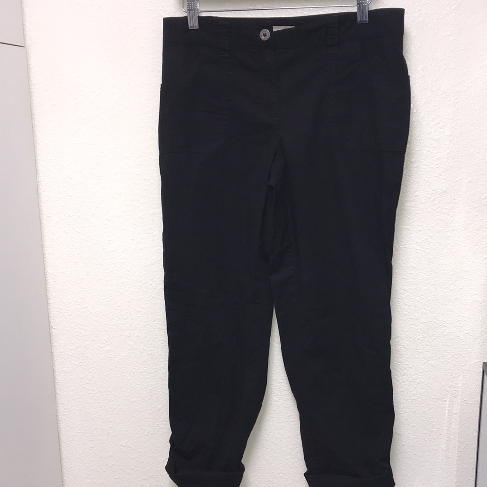 Chico’s Black Women’s Roll Up Convert Capri Pants Size 0.5 Regular Small
